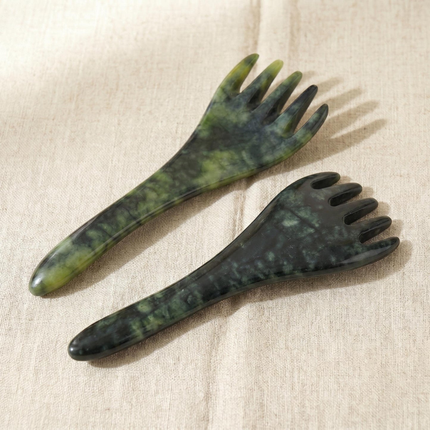 Natural Xiuyu Jade Scalp Massage Comb, 5 Claw Head Massager, Crystal Hair Tool, Relaxing Stress Relief Gift for Her