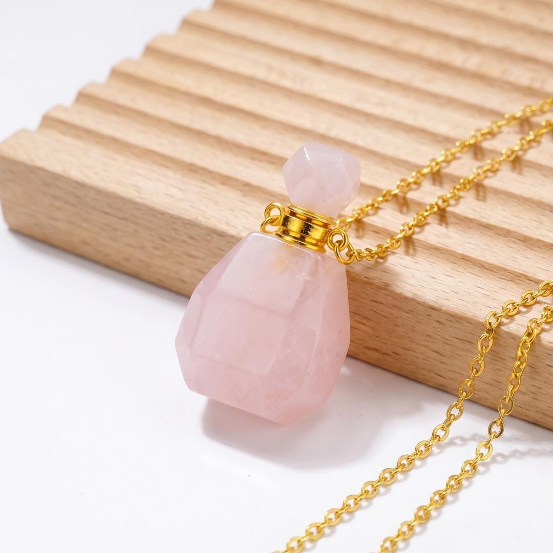Personalized Crystal Perfume Bottle Pendant, Gemstone Essential Oil Vial Keychain with Tassel, Pocket Fragrance Vial, Birthday Gift