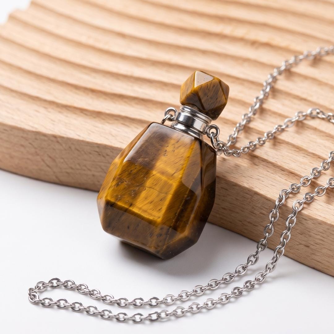 Personalized Crystal Perfume Bottle Pendant, Gemstone Essential Oil Vial Keychain with Tassel, Pocket Fragrance Vial, Birthday Gift