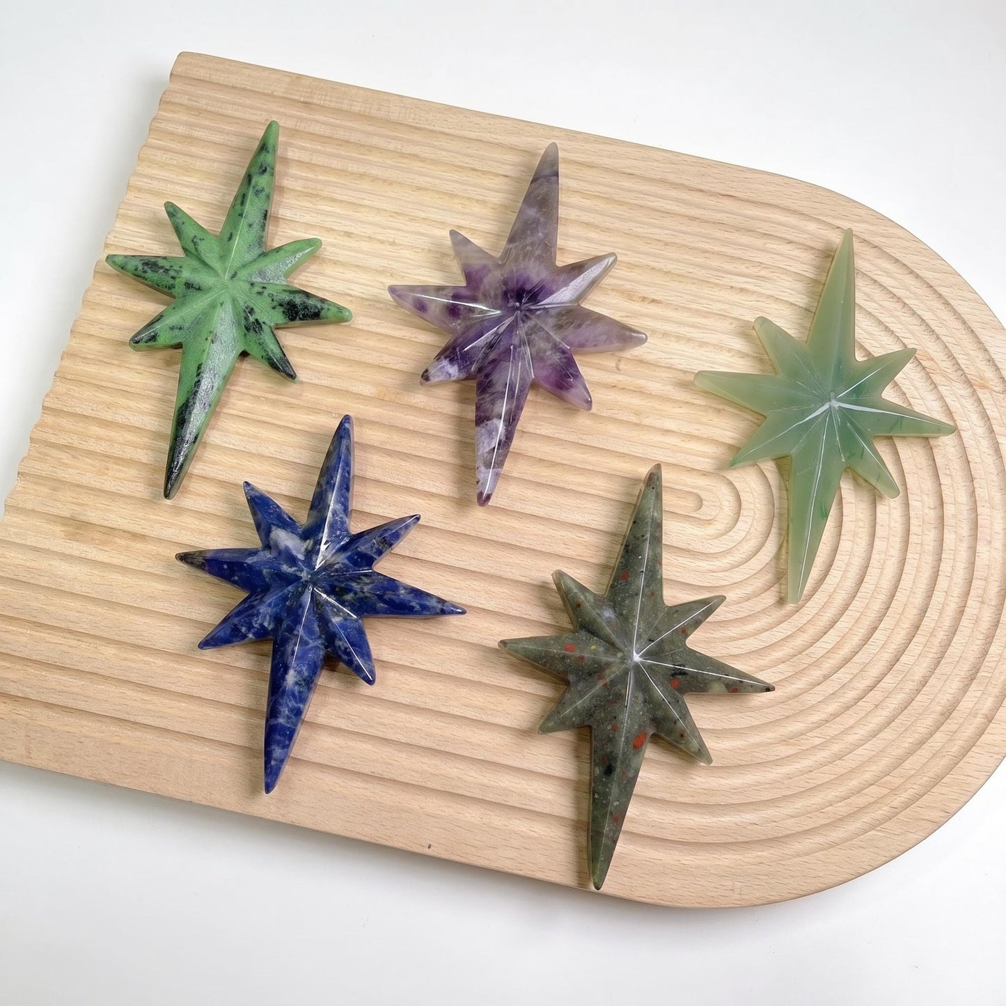 Natural Crystal North Star Ornament, Gemstone Star Decor, Desk Display, Spiritual Gift, Healing Crystal Home Decor