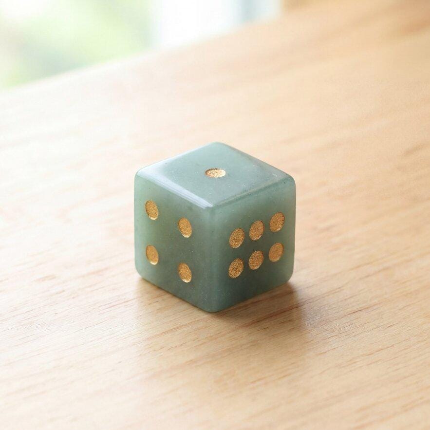 Natural Gemstone Dice, Crystal D6 Dice Set for Tabletop Games, Unique Stone Dice for RPG, Board Game Accessories, Handmade Gamer Gift