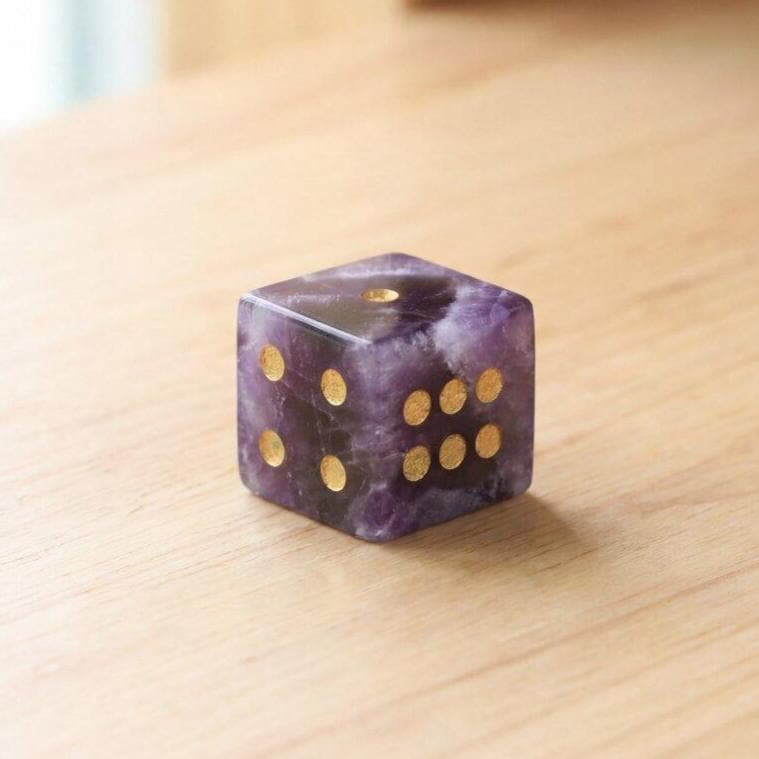 Natural Gemstone Dice, Crystal D6 Dice Set for Tabletop Games, Unique Stone Dice for RPG, Board Game Accessories, Handmade Gamer Gift