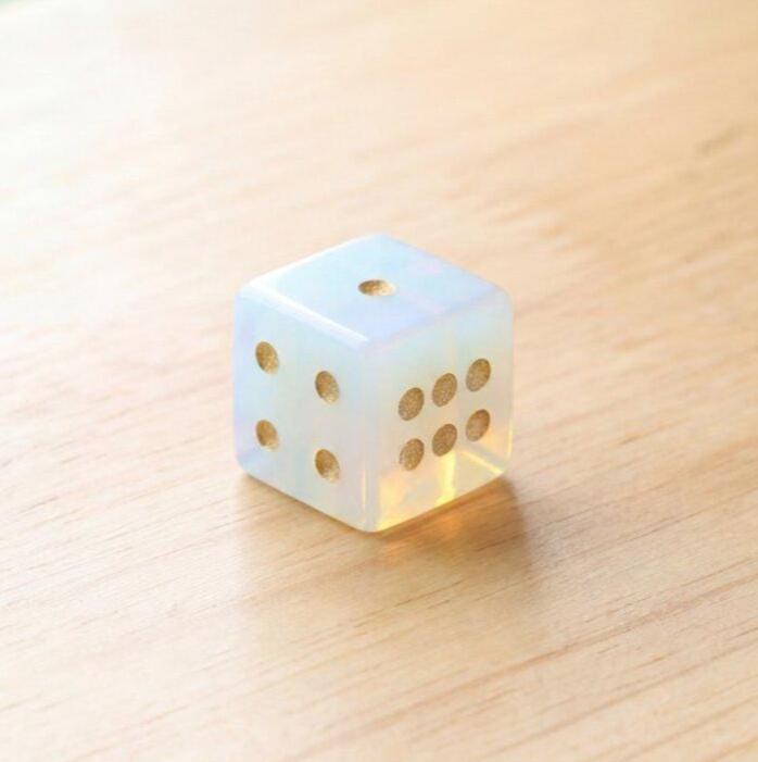 Natural Gemstone Dice, Crystal D6 Dice Set for Tabletop Games, Unique Stone Dice for RPG, Board Game Accessories, Handmade Gamer Gift