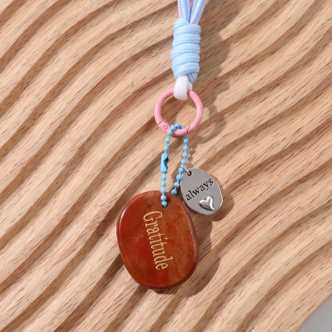 Mindfulness Crystal Blind Box, Personalized Worry Stone Bag Charm, Custom Engraved Disc Keychain, Mystery Phone Purse Accessory Token Gift