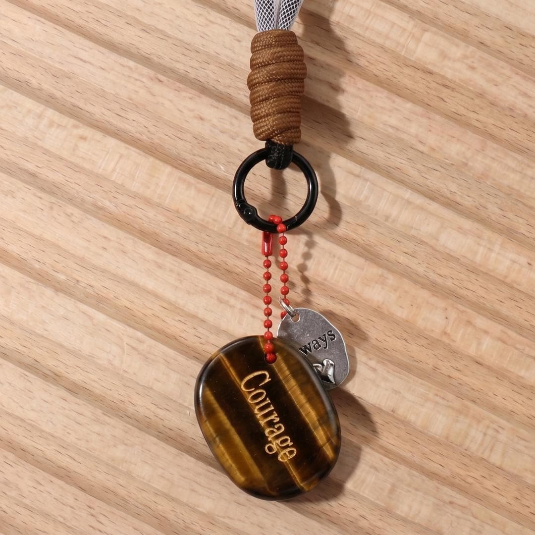 Mindfulness Crystal Blind Box, Personalized Worry Stone Bag Charm, Custom Engraved Disc Keychain, Mystery Phone Purse Accessory Token Gift