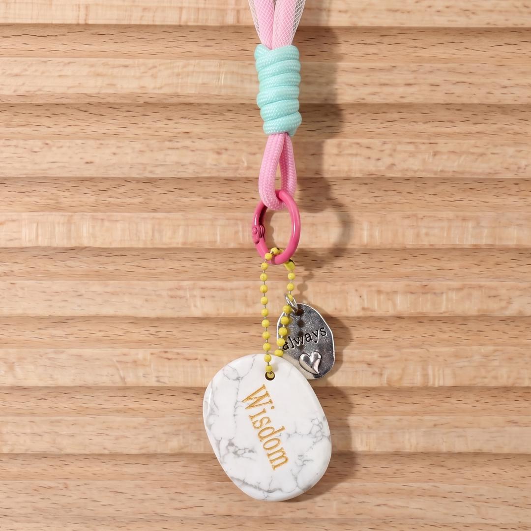 Mindfulness Crystal Blind Box, Personalized Worry Stone Bag Charm, Custom Engraved Disc Keychain, Mystery Phone Purse Accessory Token Gift