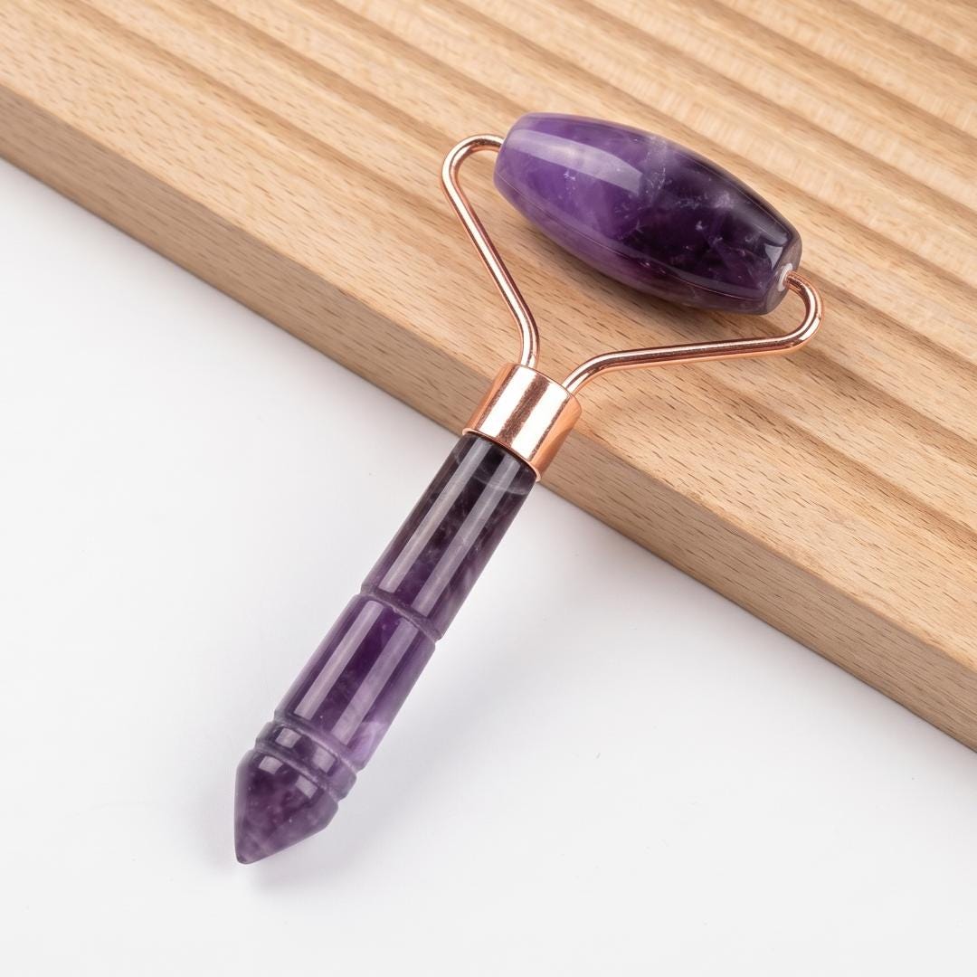 Natural Gemstone Face Roller, Crystal Acupressure Stick, Quartz Skincare Massager, Gua Sha Facial Beauty Tool, Aesthetic Self Care Gift