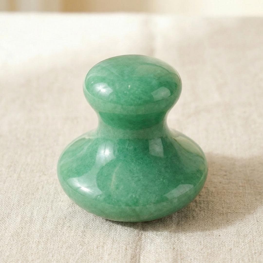 Green Aventurine Gua Sha Tool, Natural Stone Facial Massager Spoon, Green Jade Scraping Plate for Eye & Face, Aesthetic Skincare Gift