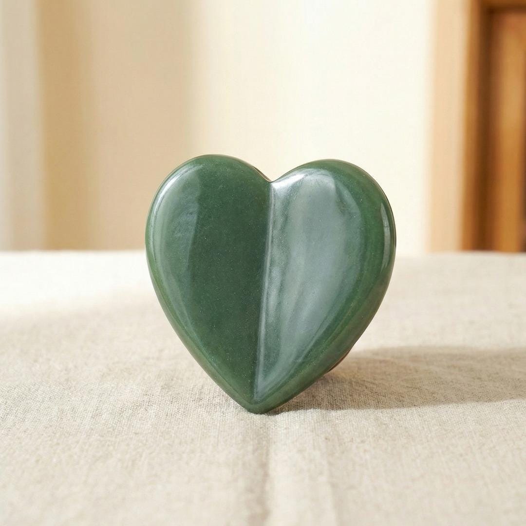 Green Aventurine Gua Sha Tool, Natural Stone Facial Massager Spoon, Green Jade Scraping Plate for Eye & Face, Aesthetic Skincare Gift
