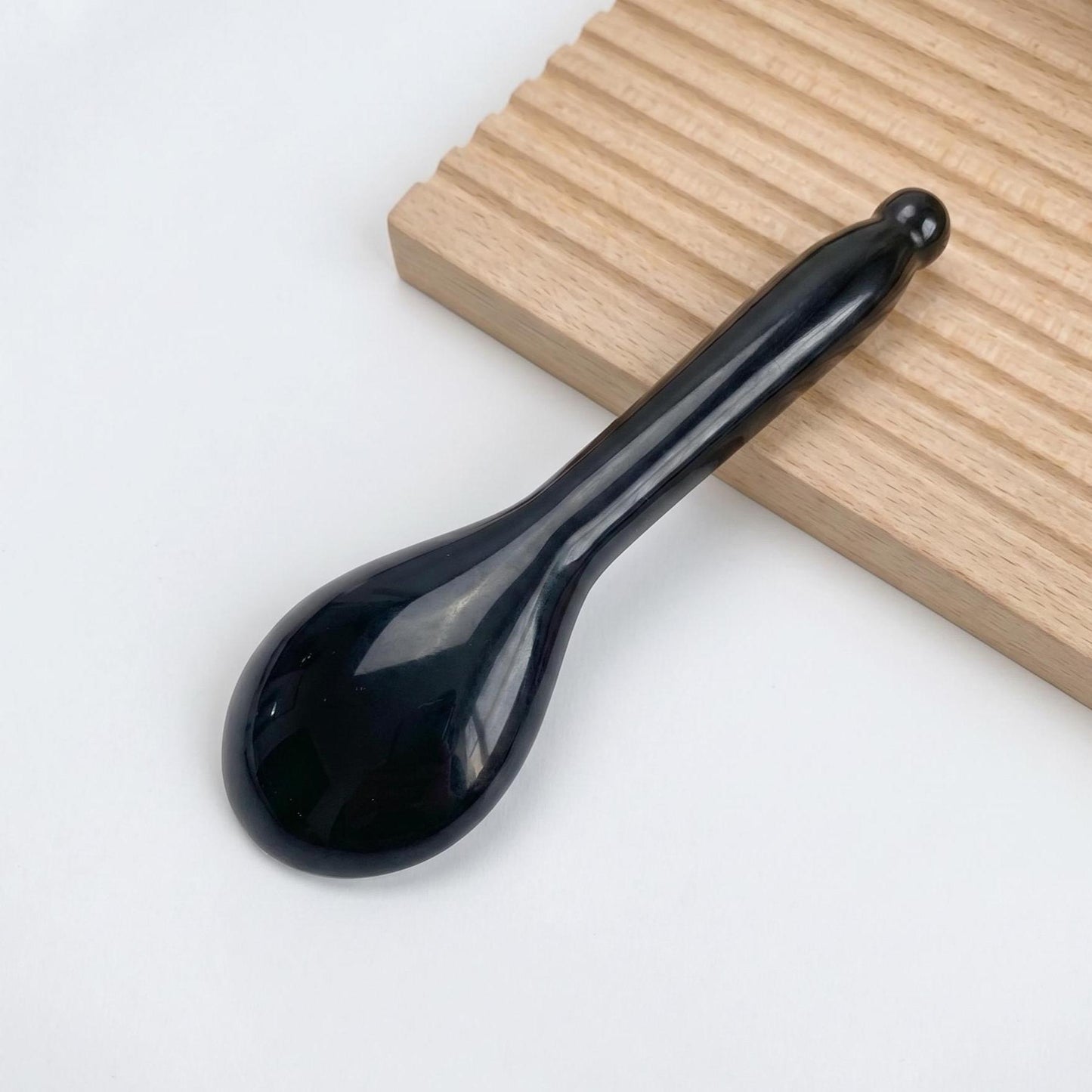 Natural Crystal Acupressure Spoon, Jade Massage Stick, Hand Carved Jade Gua Sha Massage Tool, Facial & Body Spa Relax Self Care Gift