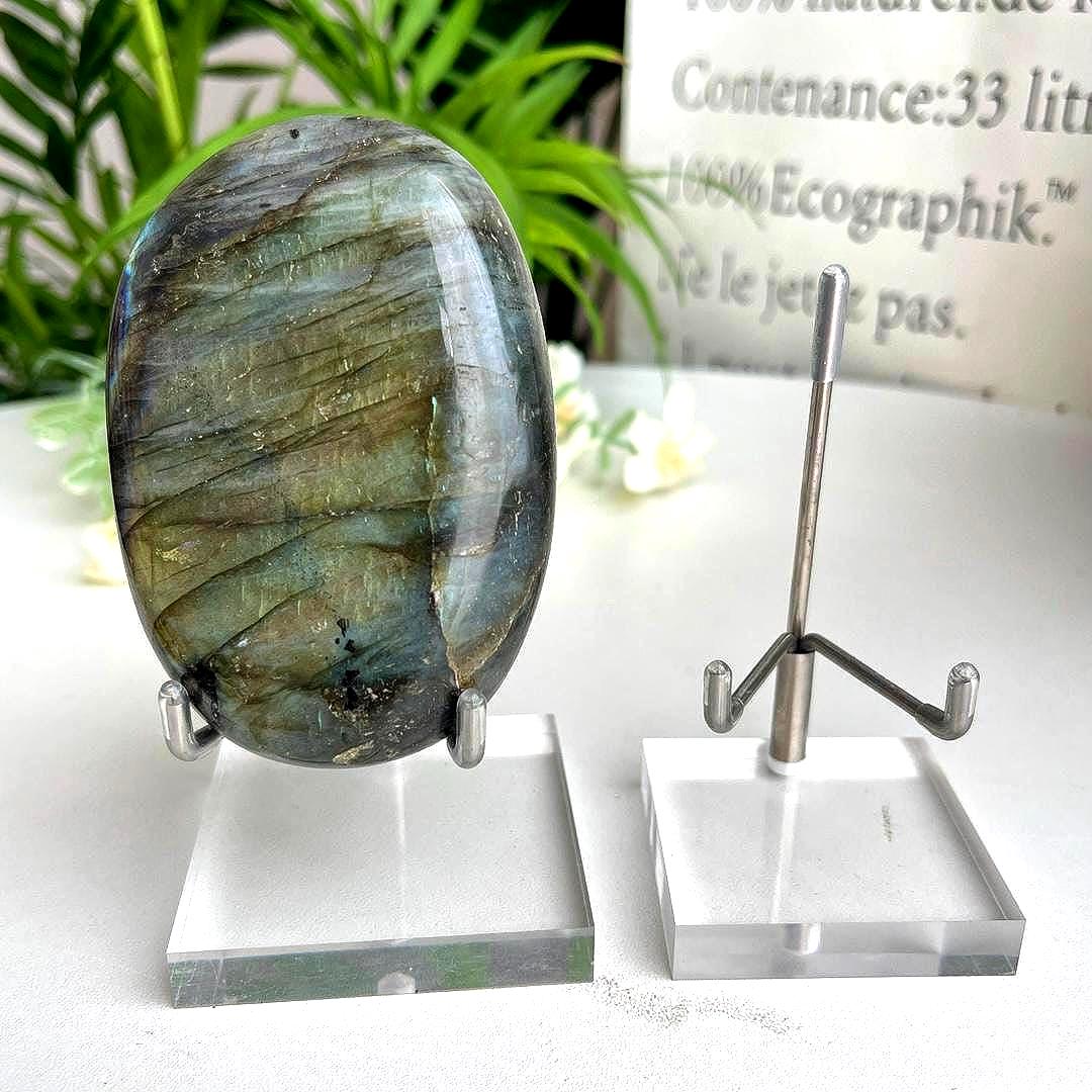 Adjustable Mineral Display Stand with Acrylic Base, Crystal Cluster Holder, Specimen Easel, Geode Slice Support, Unique Crystal Gift