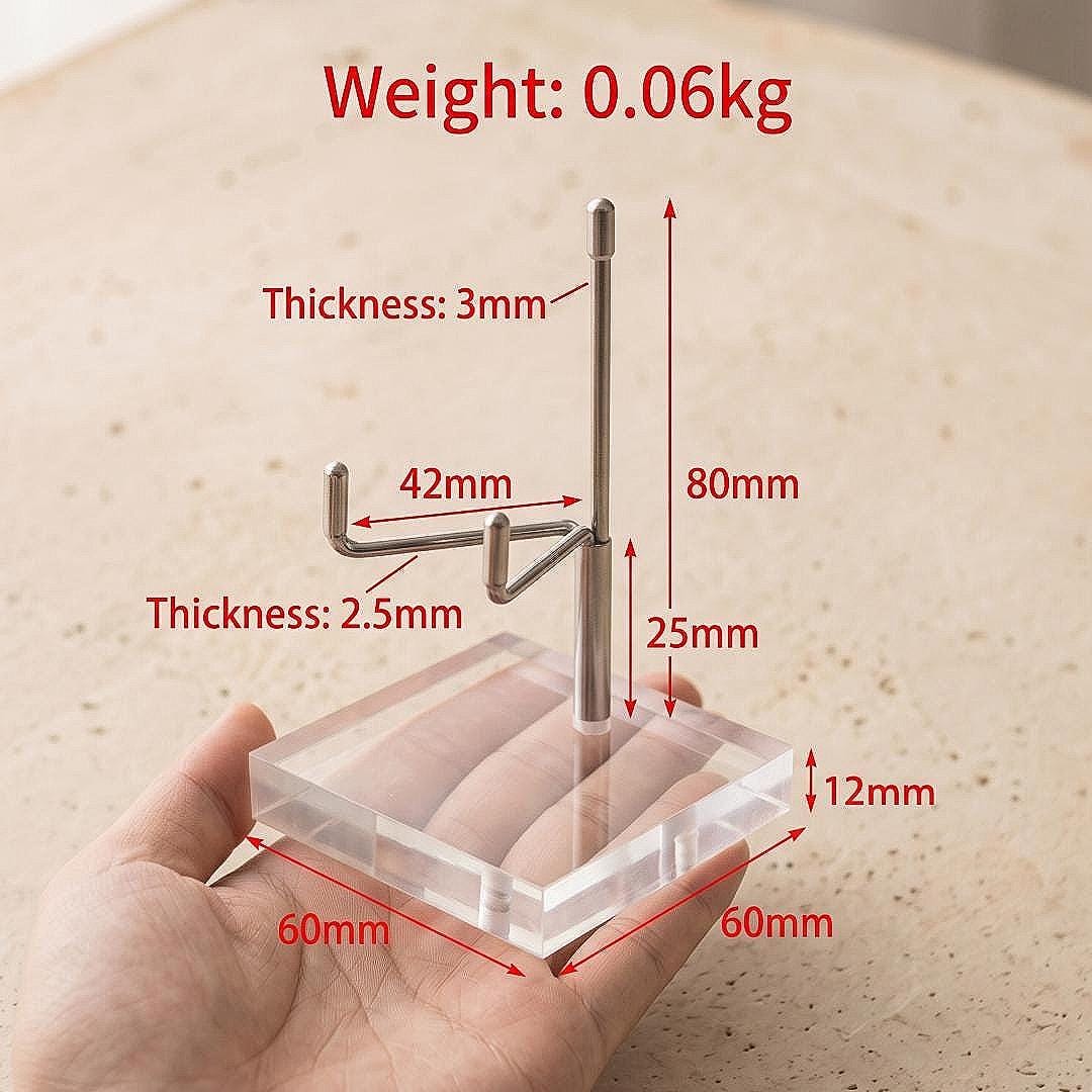 Adjustable Mineral Display Stand with Acrylic Base, Crystal Cluster Holder, Specimen Easel, Geode Slice Support, Unique Crystal Gift