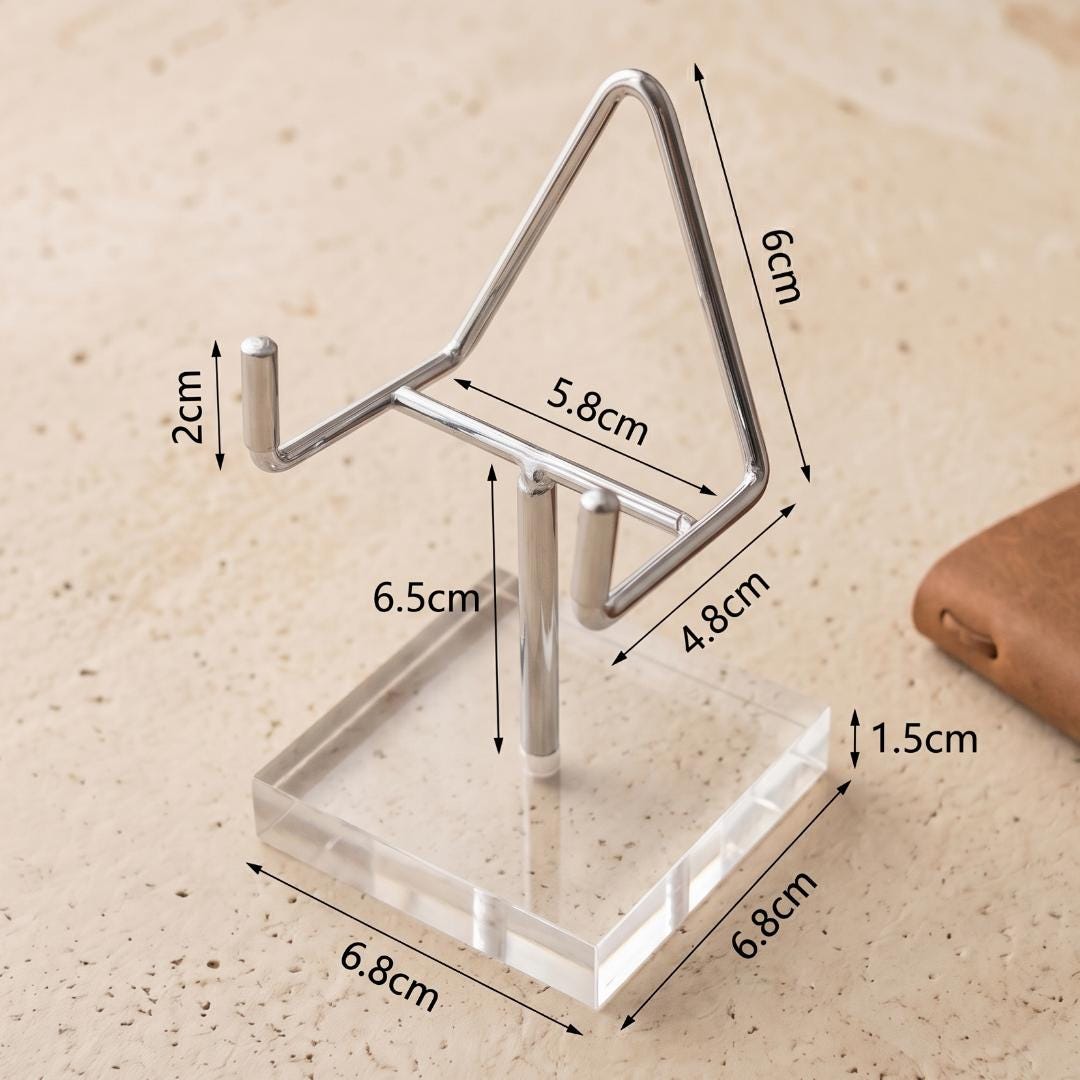 4 Prong Acrylic Crystal Display Stand, Mineral Rock Geode Specimen Holder,  Fossil Pedestal Base, Desk Decor Gift