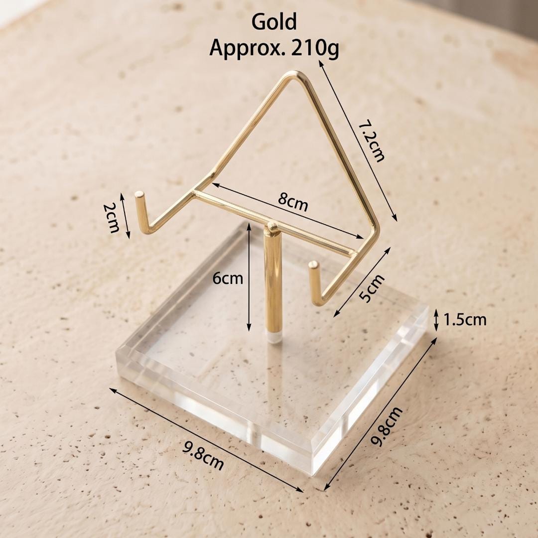 4 Prong Acrylic Crystal Display Stand, Mineral Rock Geode Specimen Holder,  Fossil Pedestal Base, Desk Decor Gift