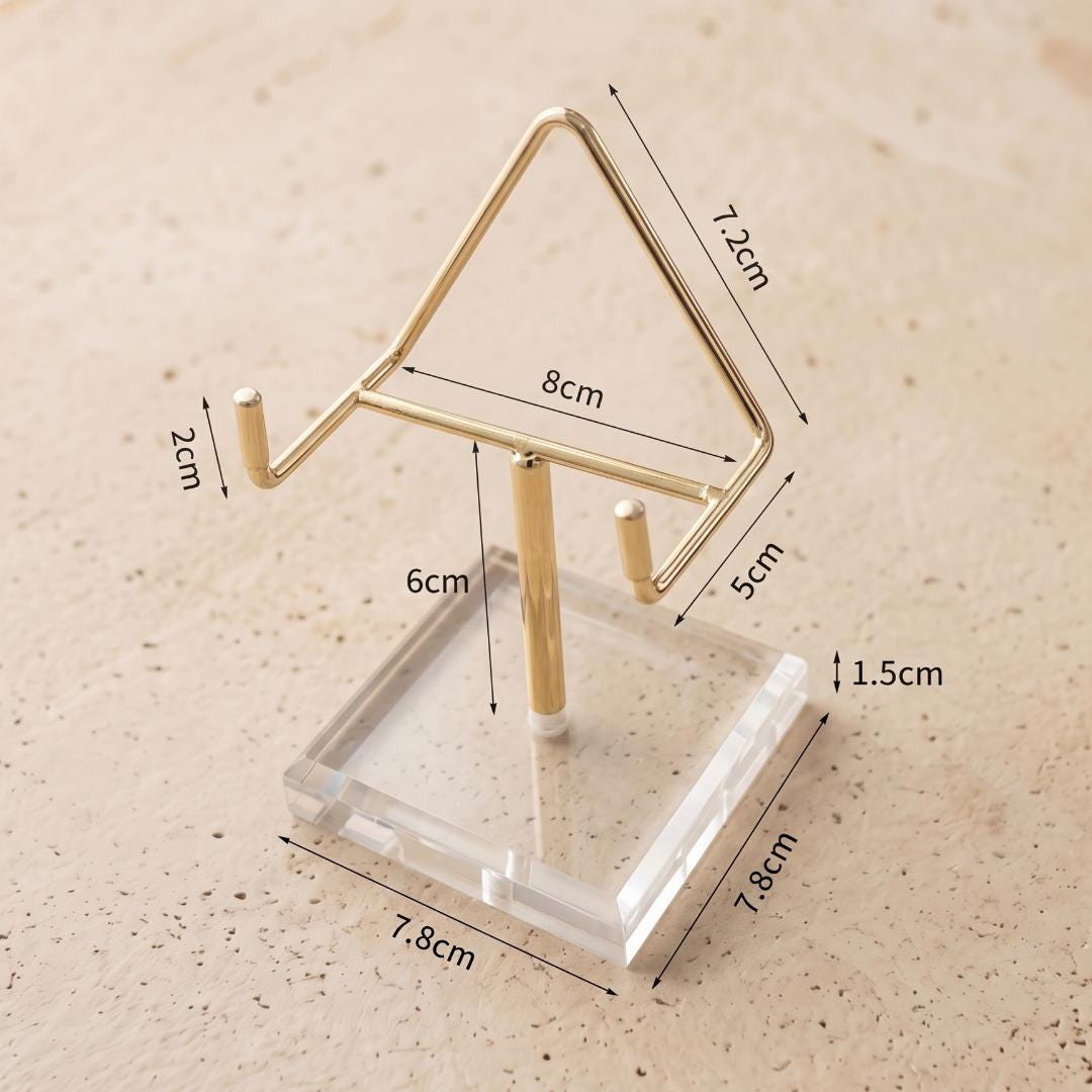 4 Prong Acrylic Crystal Display Stand, Mineral Rock Geode Specimen Holder,  Fossil Pedestal Base, Desk Decor Gift