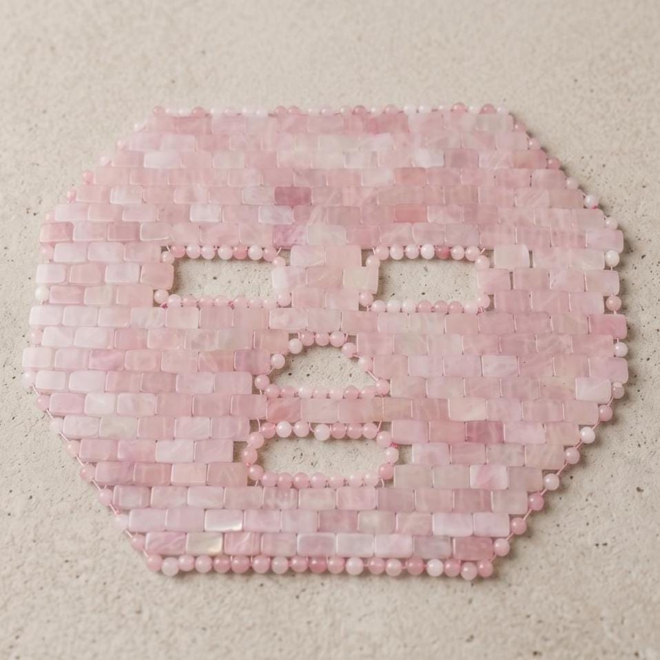 Cooling Gemstone Facial Mask, Jade Crystal Eye Mask, Amethyst Rose Quartz Sheet Mask, Sustainable Sleep Blindfold, Meditation Gift