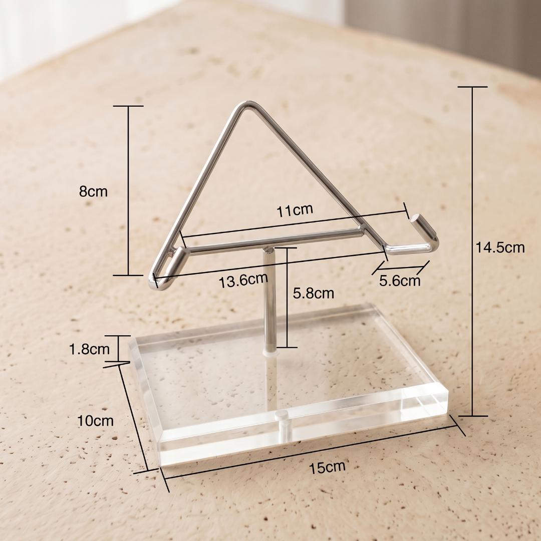 Acrylic Crystal Amethyst Stand, 4-Prong Mineral Specimen Holder for Heavy Geodes & Fossils, Clear Stone Pedestal Base, Unique Collector Gift