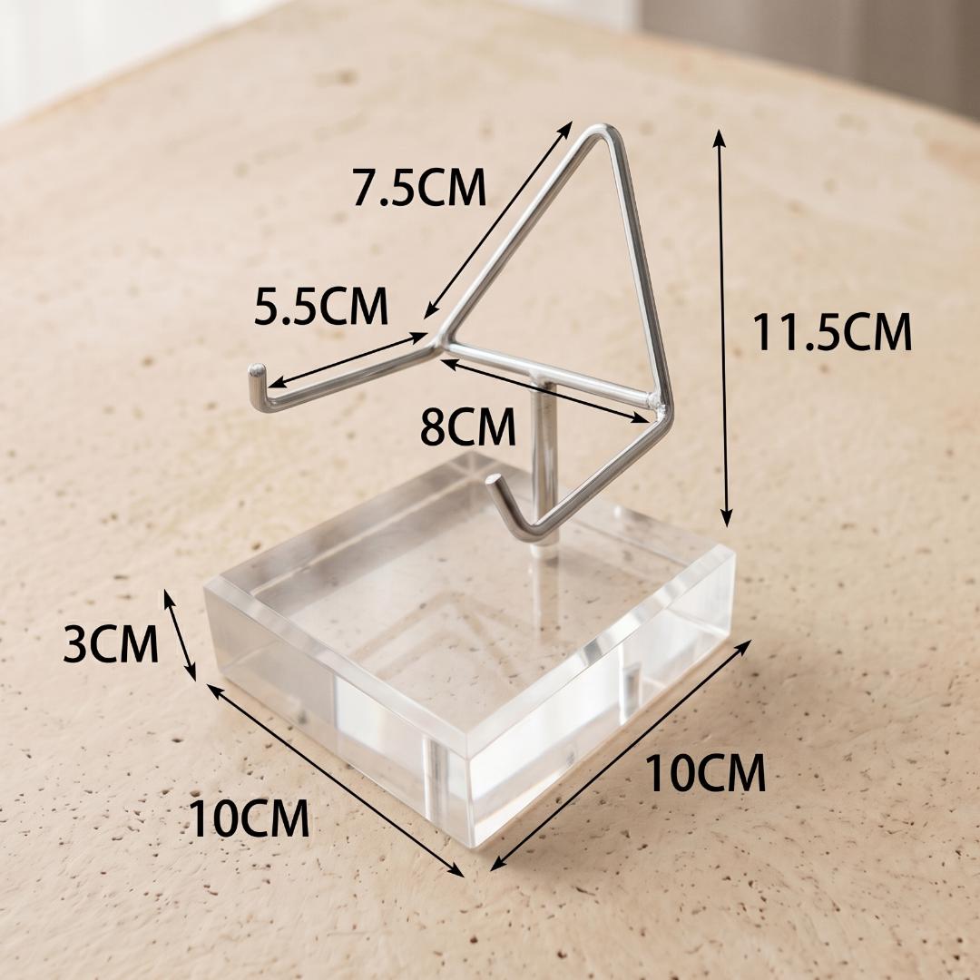 Acrylic Crystal Amethyst Stand, 4-Prong Mineral Specimen Holder for Heavy Geodes & Fossils, Clear Stone Pedestal Base, Unique Collector Gift
