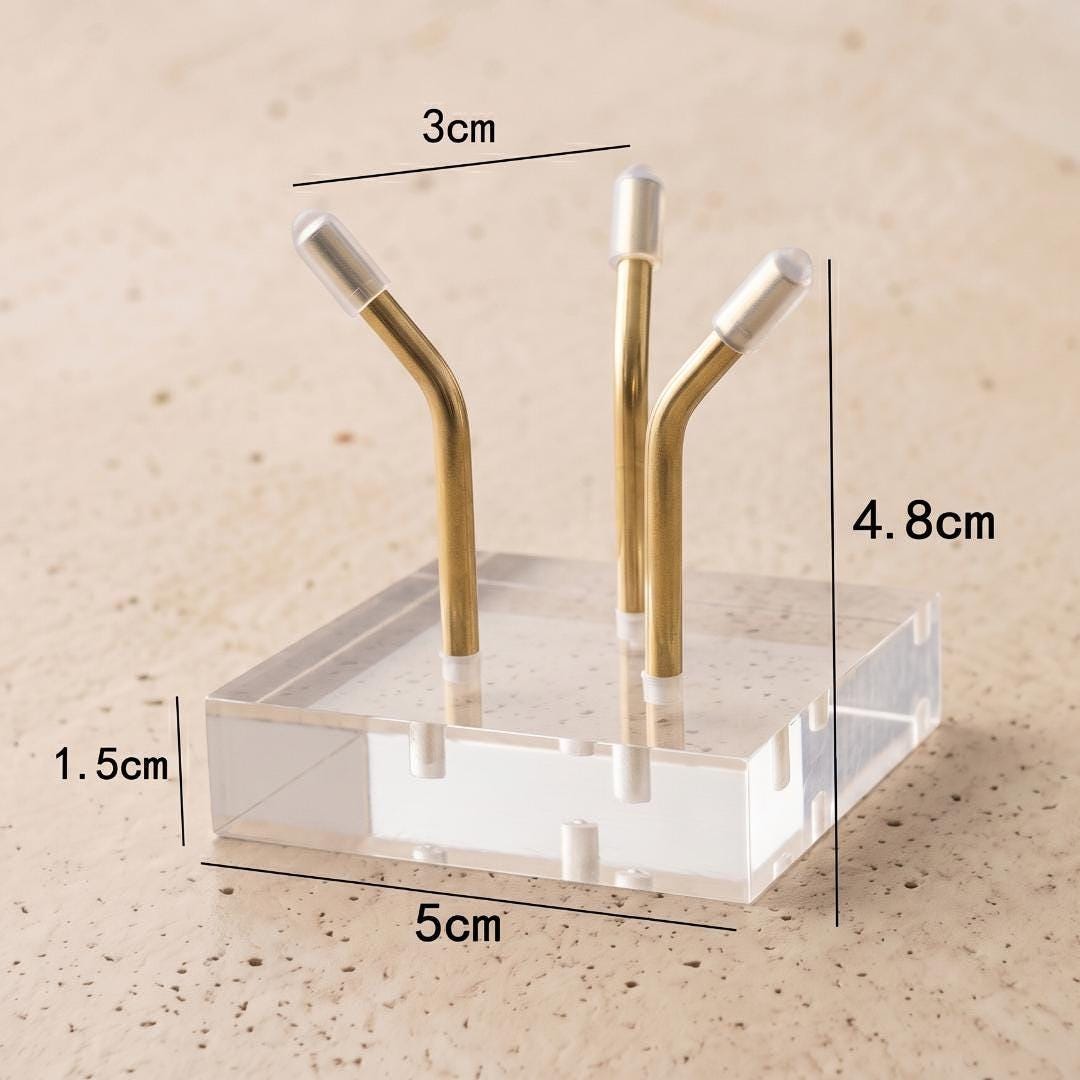 Mineral Display Stand with Acrylic Base, Three Metal Leg Crystal Holder, Slanted Specimen Pedestal for Spheres & Eggs, Unique Gift