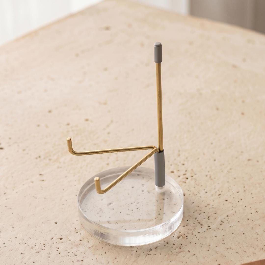 Adjustable Mineral Display Stand with Acrylic Base, Crystal Cluster Holder, Specimen Easel, Geode Slice Support, Unique Crystal Gift