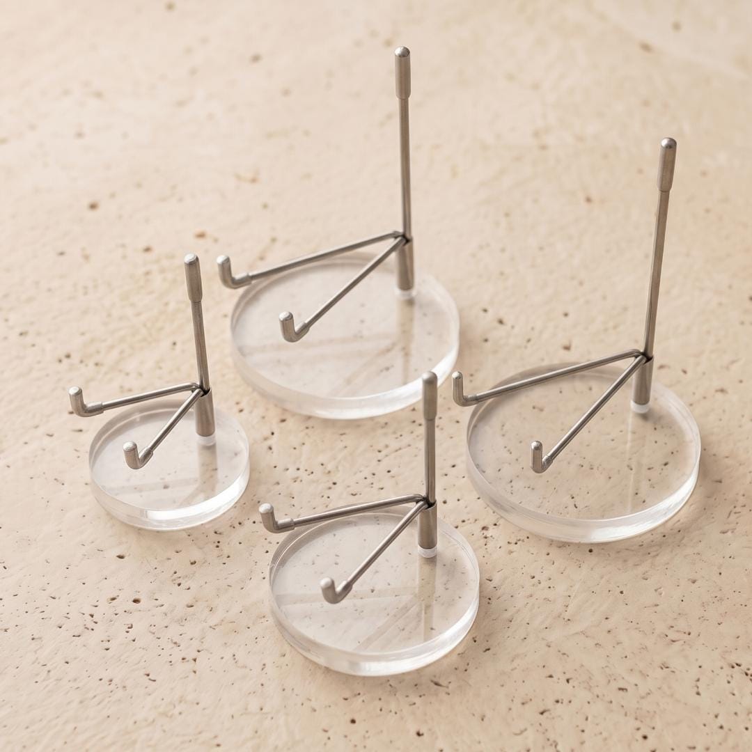 Adjustable Mineral Display Stand with Acrylic Base, Crystal Cluster Holder, Specimen Easel, Geode Slice Support, Unique Crystal Gift