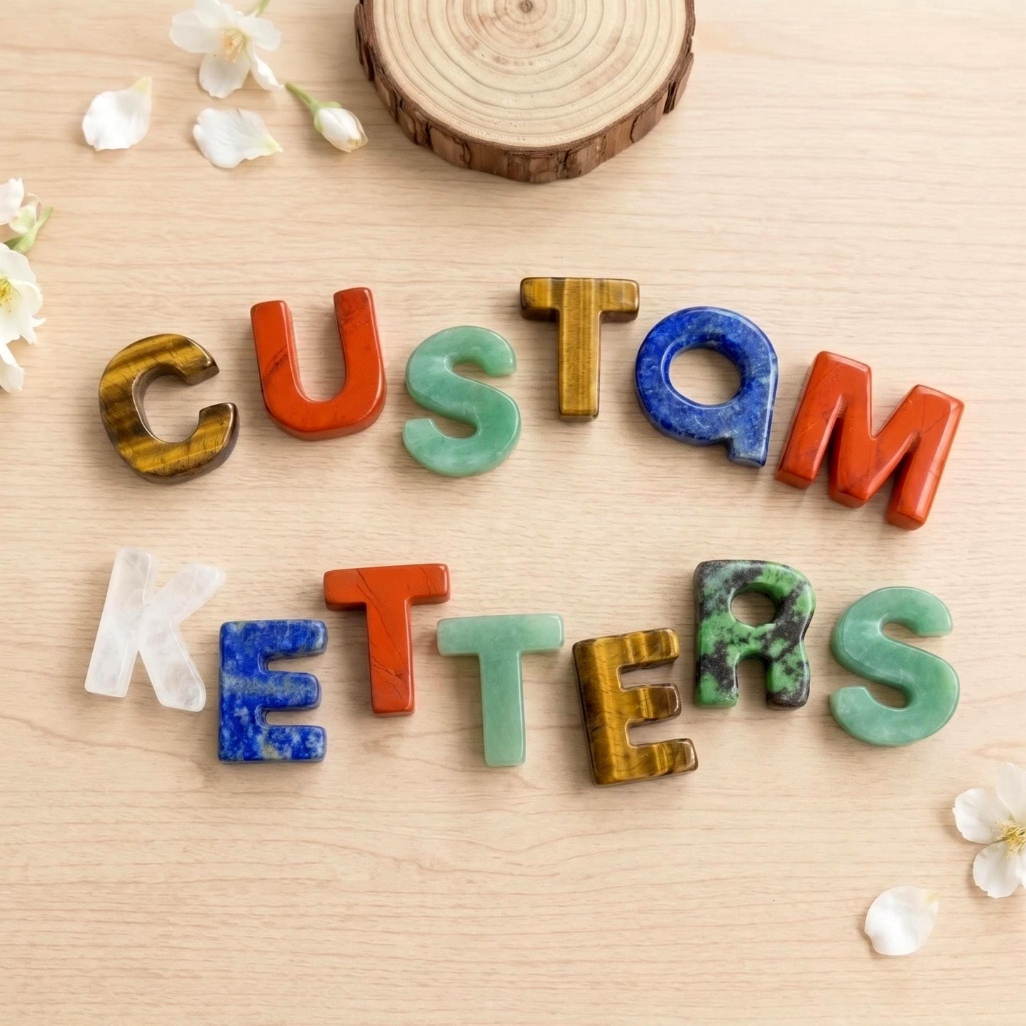 Natural Gemstone Alphabet Letter Beads A-Z, Crystal Custom Name Bead, Personalized Initial Jewelry Making Supply