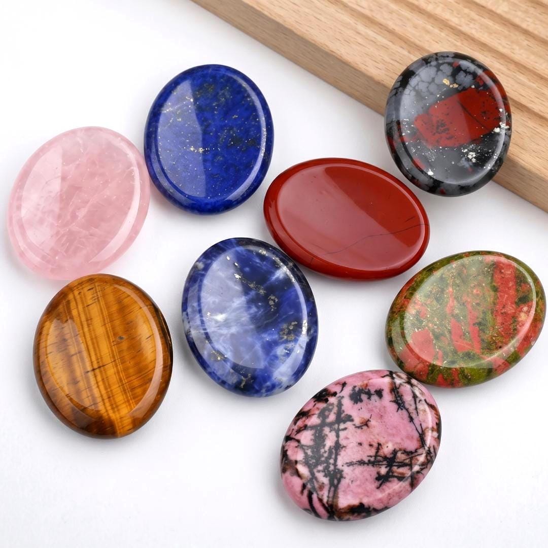 Personalized Sensory Stone & Worry Stone for Stress Relief, Polished Palm Gemstone for Meditation and Yoga, Unique Relaxation Gift
