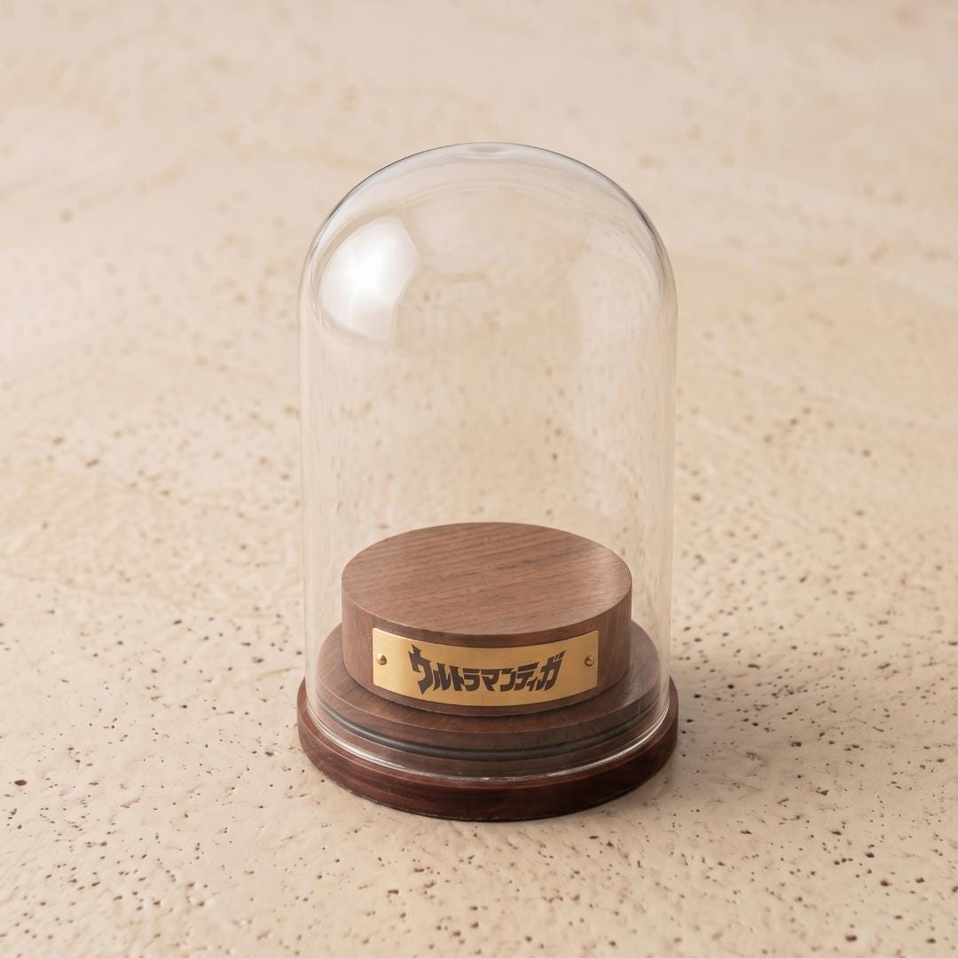 Custom Glass Cloche Dome with Wooden Base, Personalized Nameplate Display Case for Crystals Mineral Specimen, Preserved Flower Gift Stand