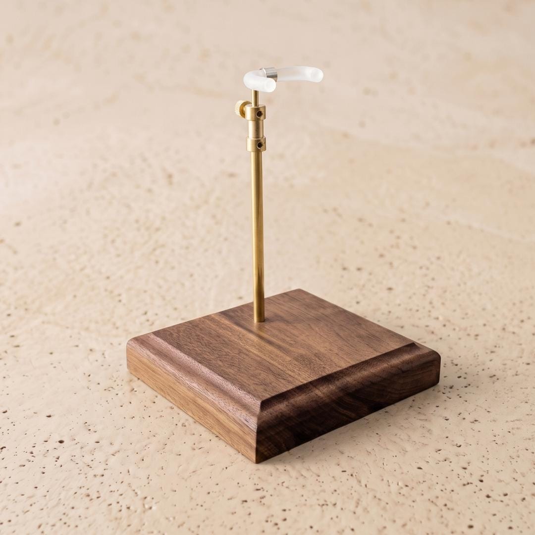 Luxury Brass Metal Doll Stand, Walnut Wood Base Show Stand, Telescoping Adjustable Holder for Art Dolls, Heavy Figurine Base