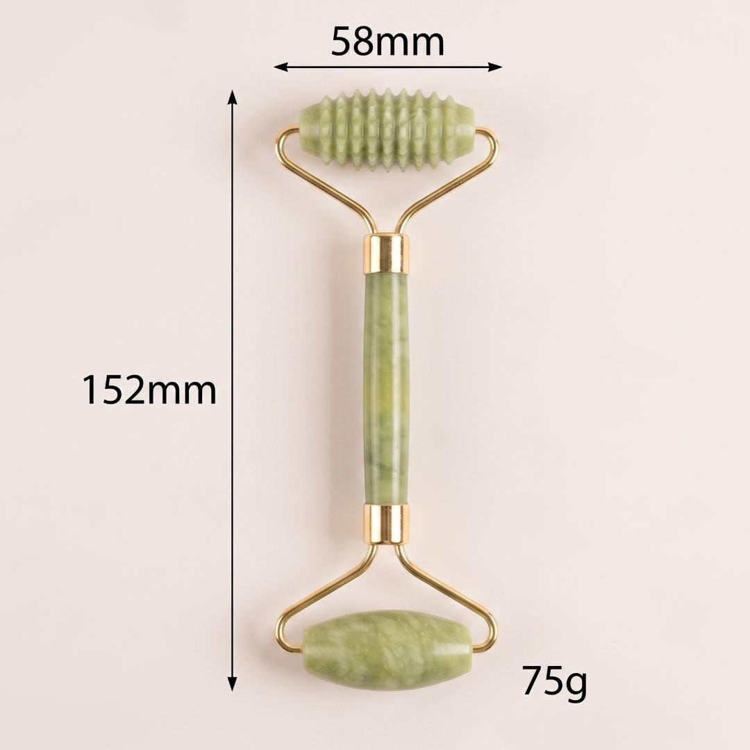 Luxury Jade Roller Gua Sha, Natural Stone Facial Massager, Premium Skin Care Ritual Tools, Self Care Luxury Gift