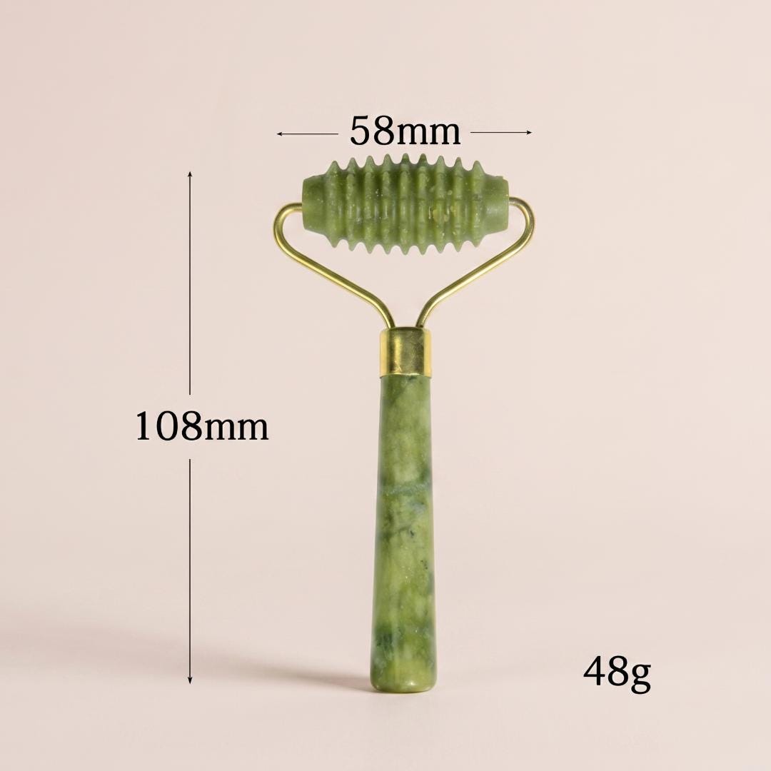 Luxury Jade Roller Gua Sha, Natural Stone Facial Massager, Premium Skin Care Ritual Tools, Self Care Luxury Gift