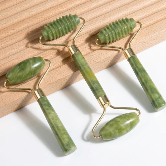 Luxury Jade Roller Gua Sha, Natural Stone Facial Massager, Premium Skin Care Ritual Tools, Self Care Luxury Gift