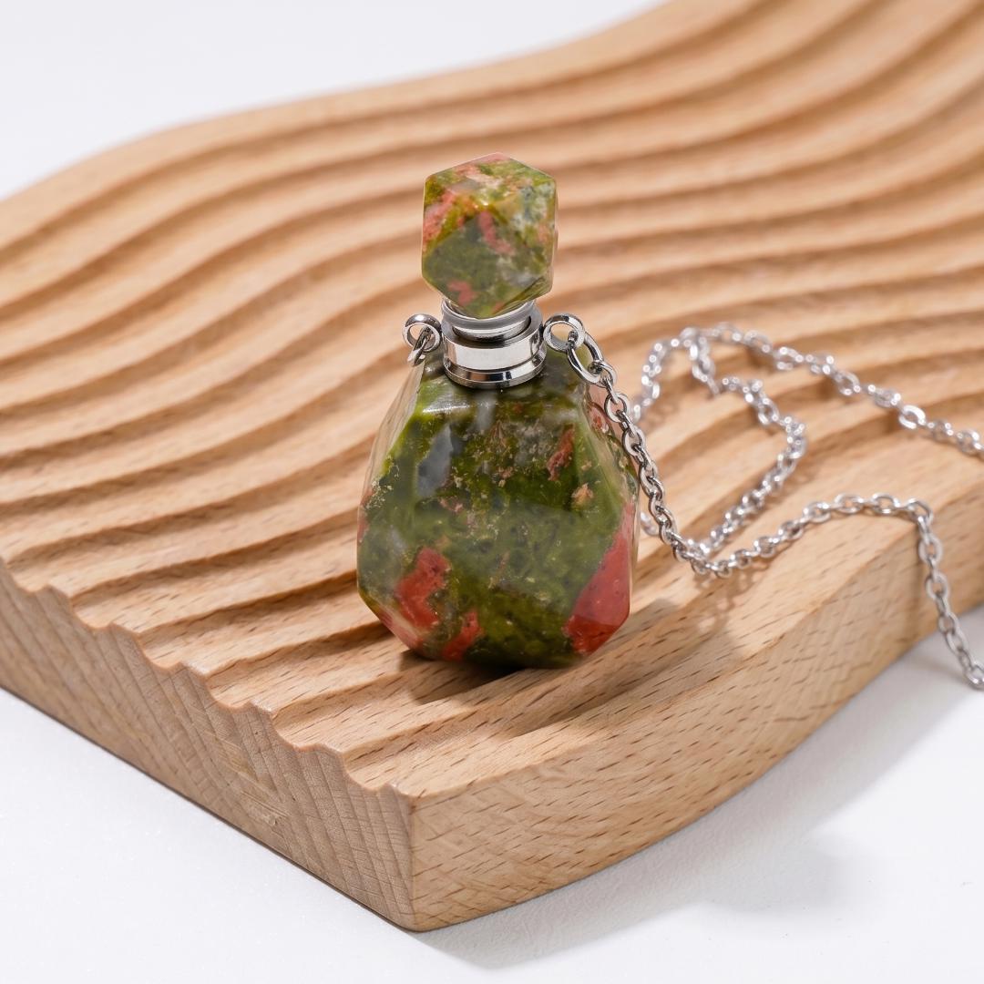 Personalized Crystal Perfume Bottle Pendant, Gemstone Essential Oil Vial Keychain with Tassel, Pocket Fragrance Vial, Birthday Gift