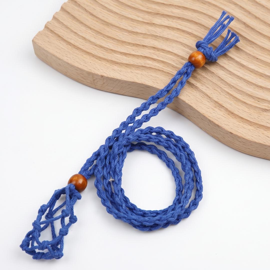 Adjustable Necklace Cord Empty Stone Holder, Interchangeable Crystal Cage Pendant, Net Pocket Gemstone Cord, Unique Jewelry Making Gift