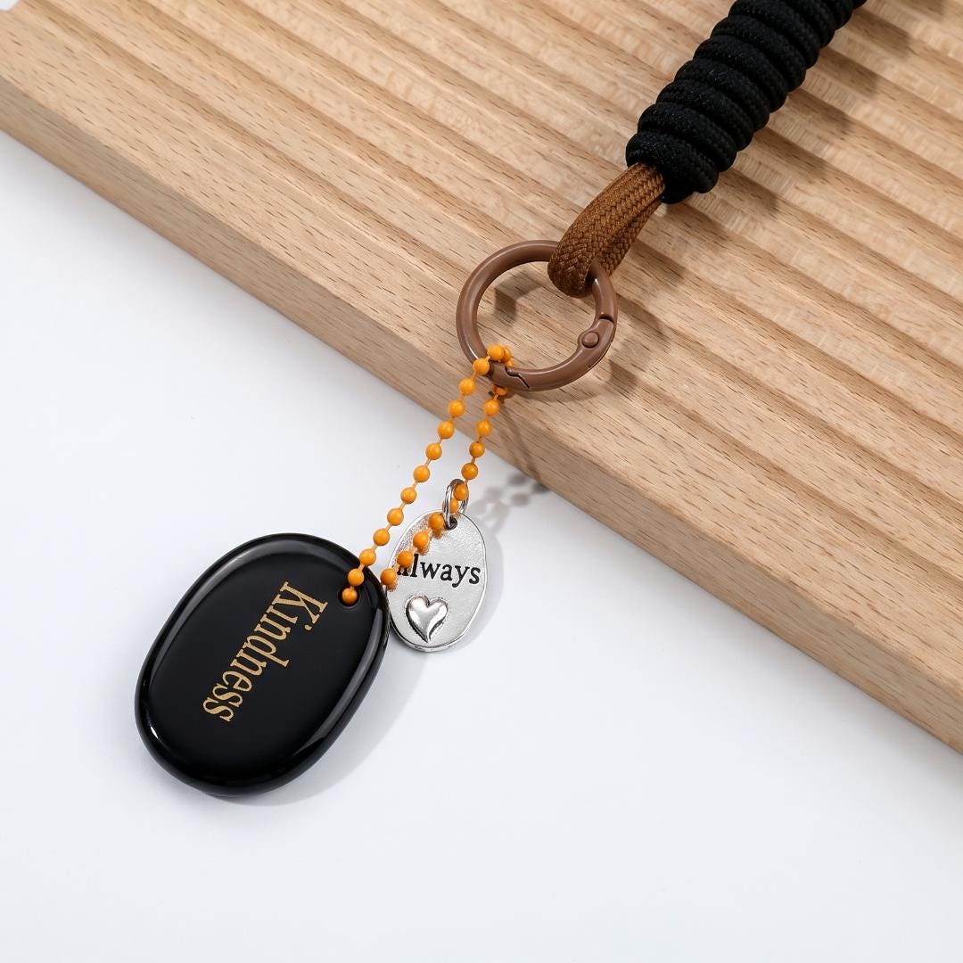 Mindfulness Crystal Blind Box, Personalized Worry Stone Bag Charm, Custom Engraved Disc Keychain, Mystery Phone Purse Accessory Token Gift