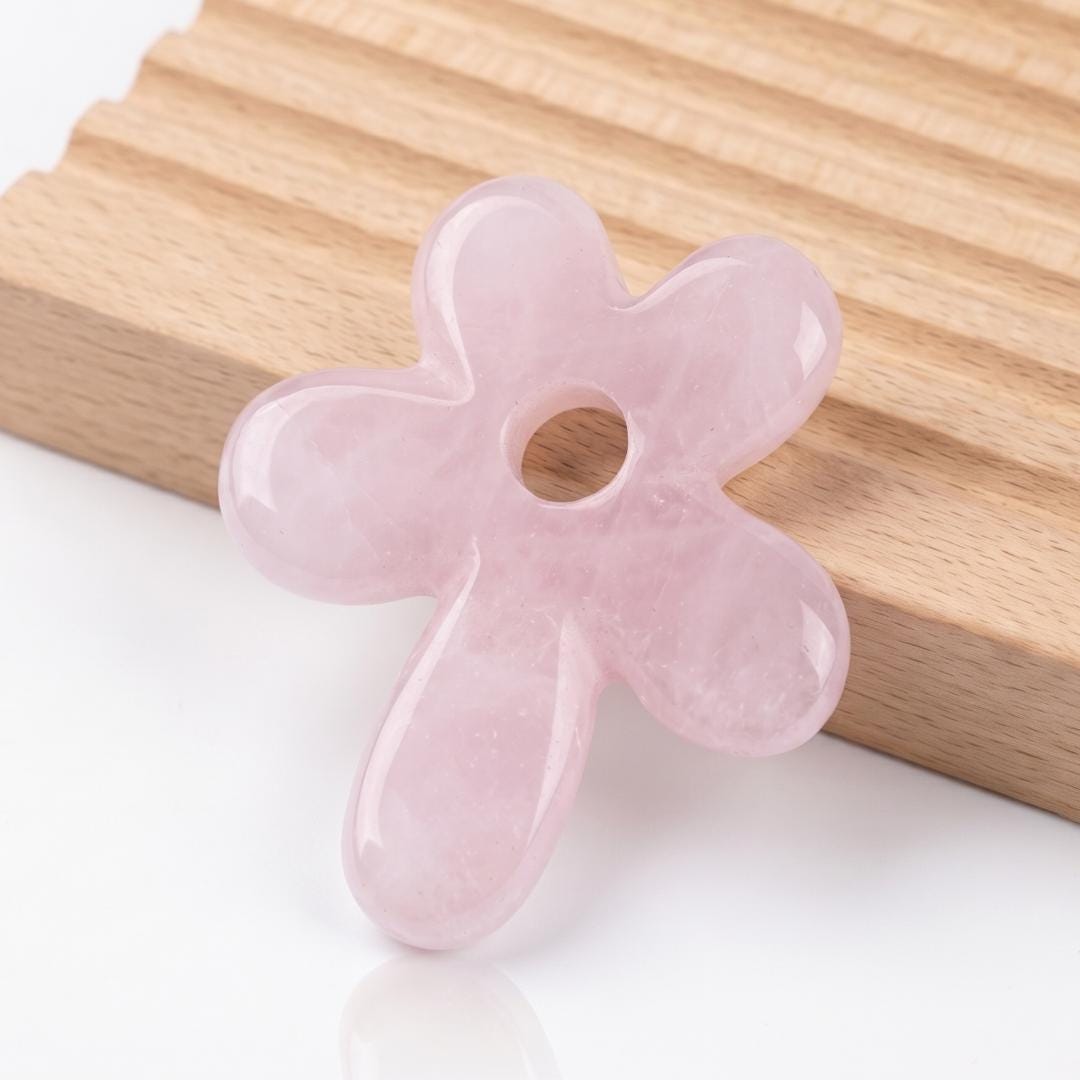Natural Stone Flower Pendant, Carved Crystal Daisy Charm for Necklace Bracelet Jewelry Making, Dainty Gemstone Flower Charm Cute Gift