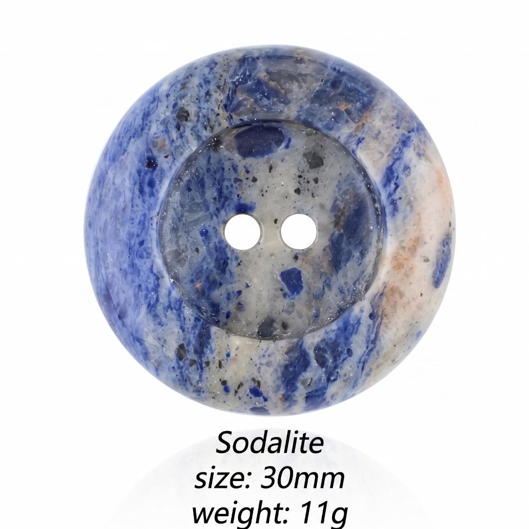 Natural Gemstone Button Charm, Double Hole Smooth Round Disc Connectors, Loose Crystal Buttons for Sewing Jewelry Making, Gift for Crafters