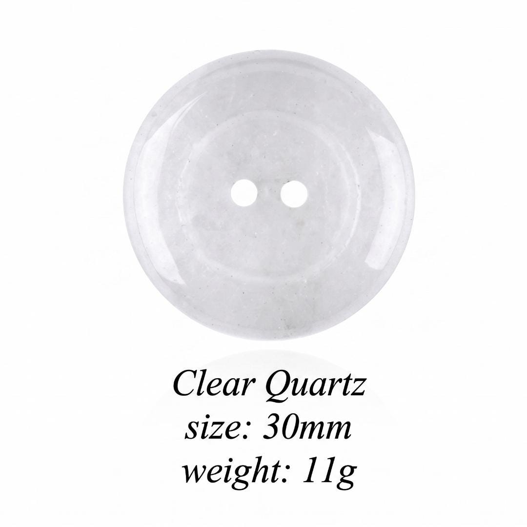Natural Gemstone Button Charm, Double Hole Smooth Round Disc Connectors, Loose Crystal Buttons for Sewing Jewelry Making, Gift for Crafters