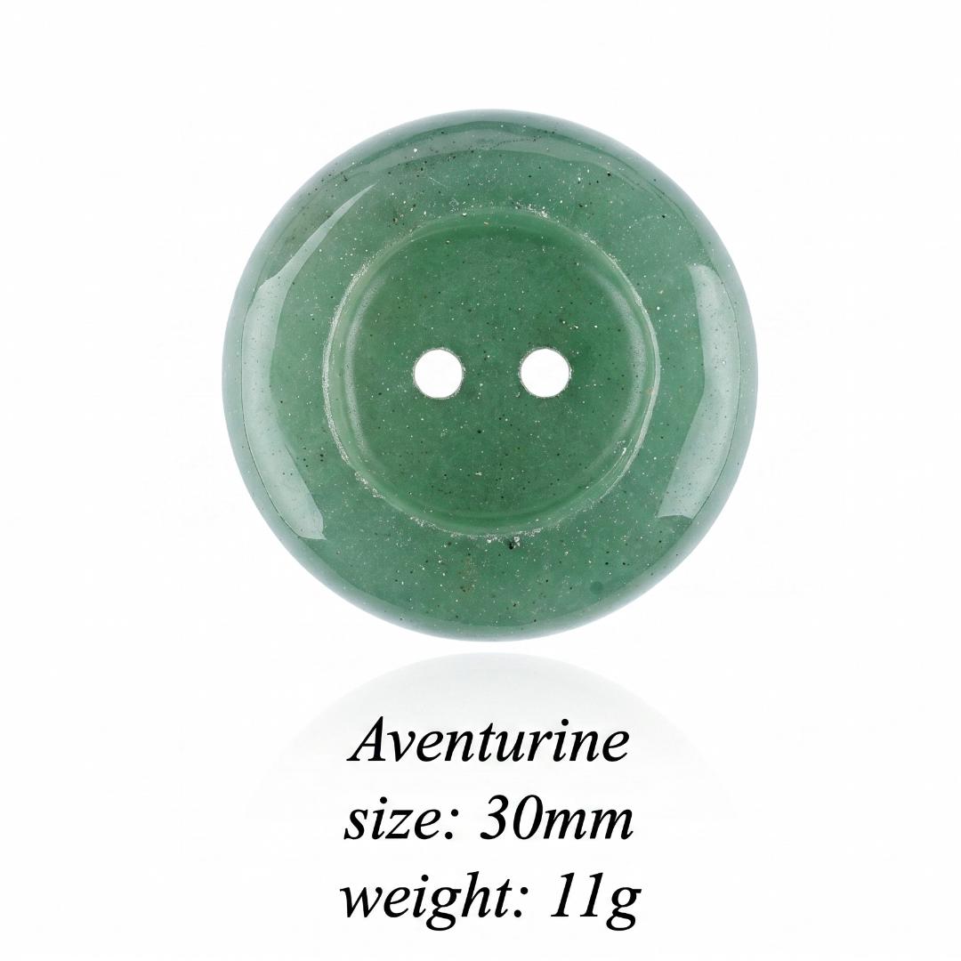 Natural Gemstone Button Charm, Double Hole Smooth Round Disc Connectors, Loose Crystal Buttons for Sewing Jewelry Making, Gift for Crafters