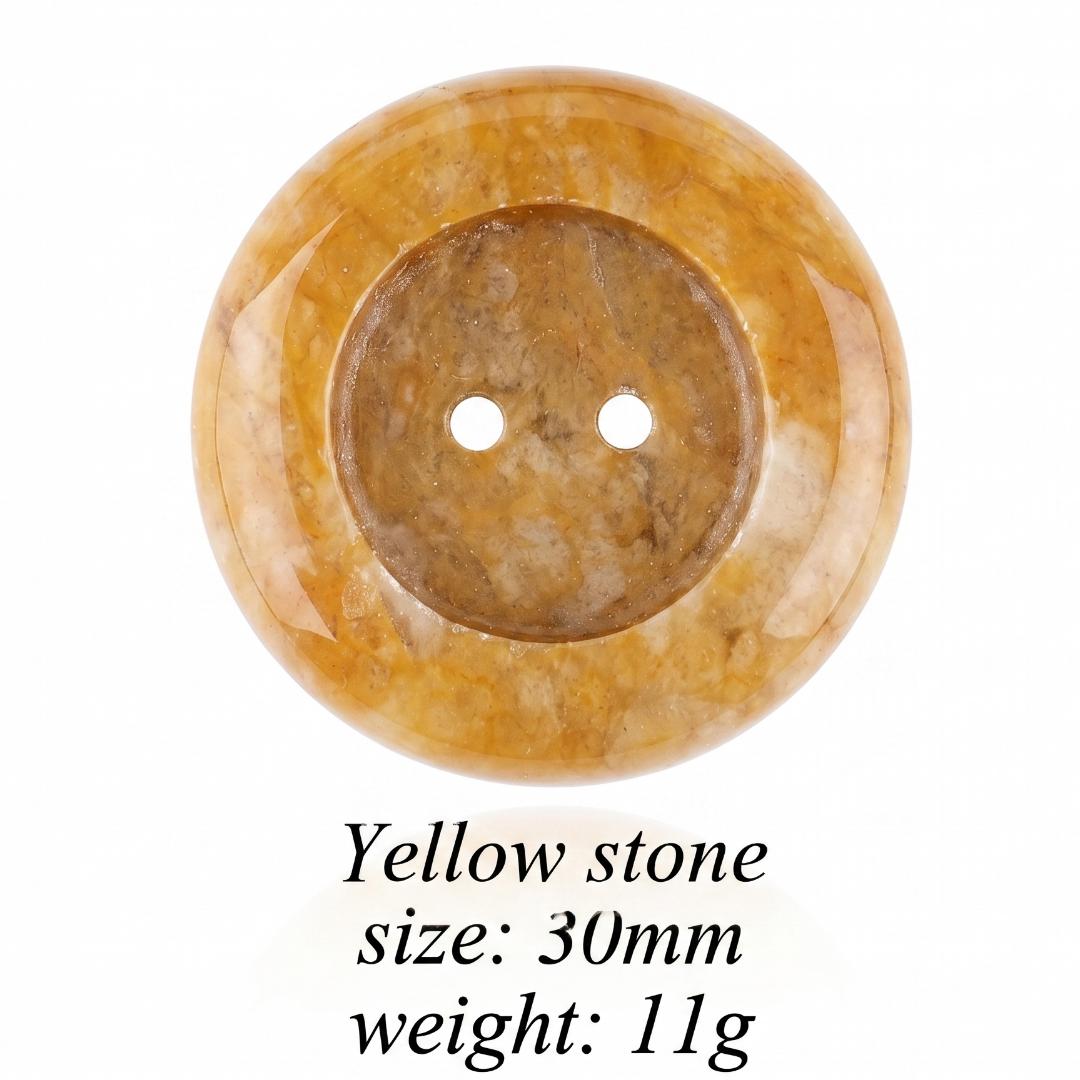 Natural Gemstone Button Charm, Double Hole Smooth Round Disc Connectors, Loose Crystal Buttons for Sewing Jewelry Making, Gift for Crafters