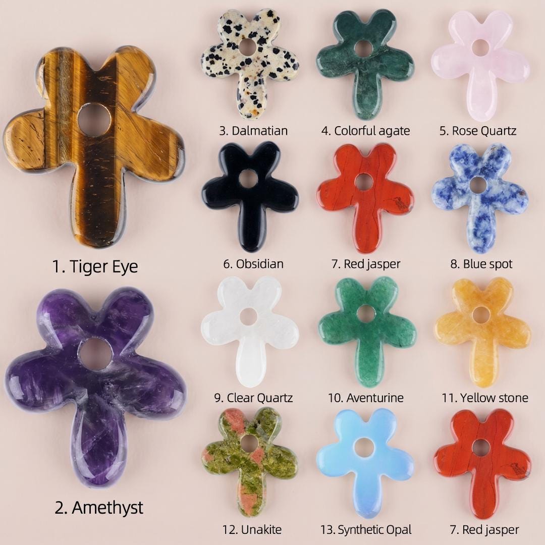 Natural Crystal Flower Photocard Holder, Gemstone Daisy ID Badge Sleeve, Kawaii Campus Card Protector, Office Keychain Gift for Student