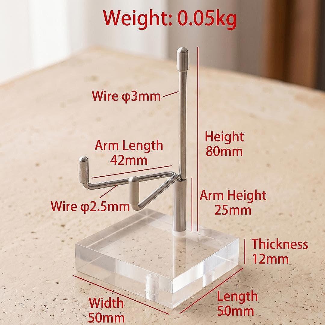 Adjustable Mineral Display Stand with Acrylic Base, Crystal Cluster Holder, Specimen Easel, Geode Slice Support, Unique Crystal Gift