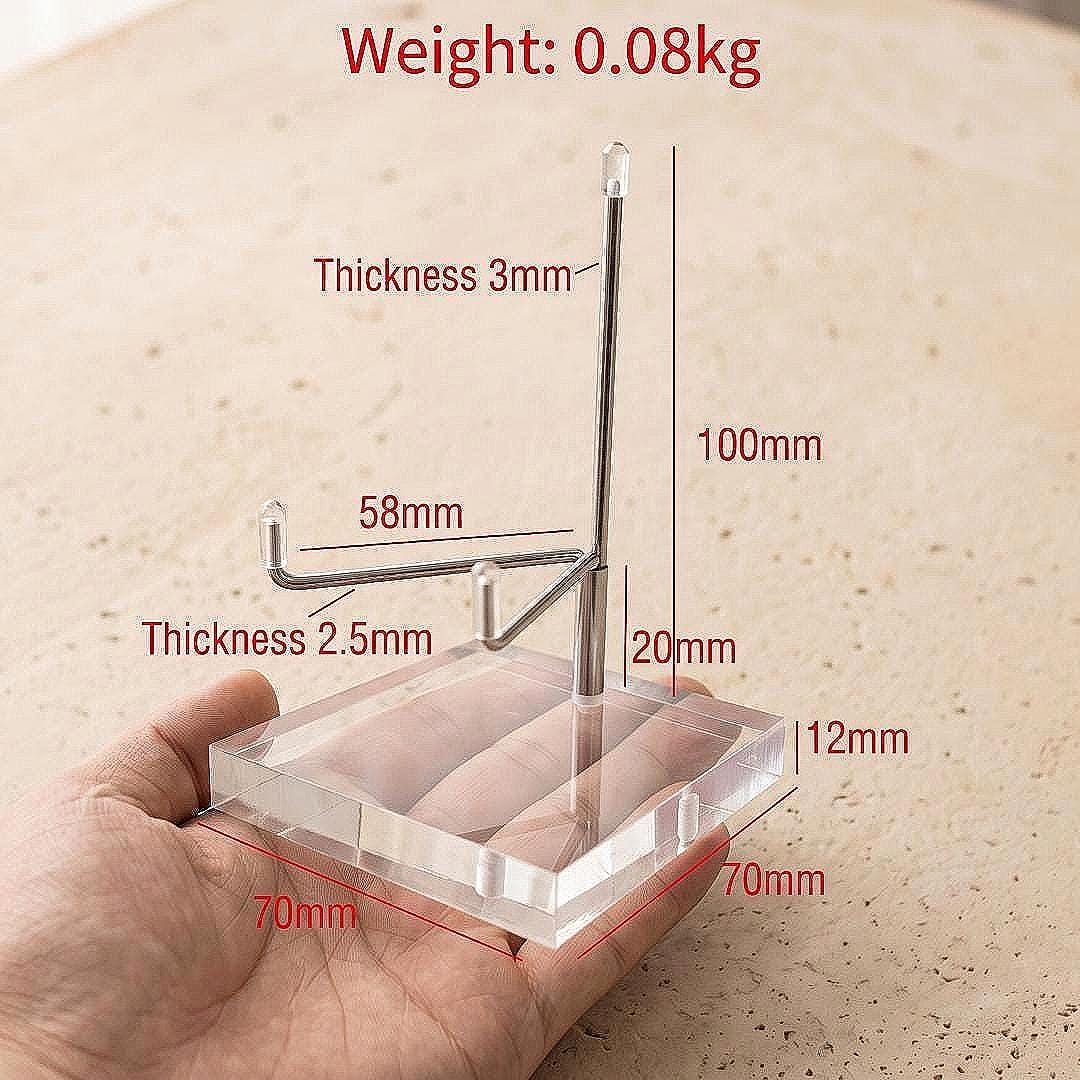 Adjustable Mineral Display Stand with Acrylic Base, Crystal Cluster Holder, Specimen Easel, Geode Slice Support, Unique Crystal Gift