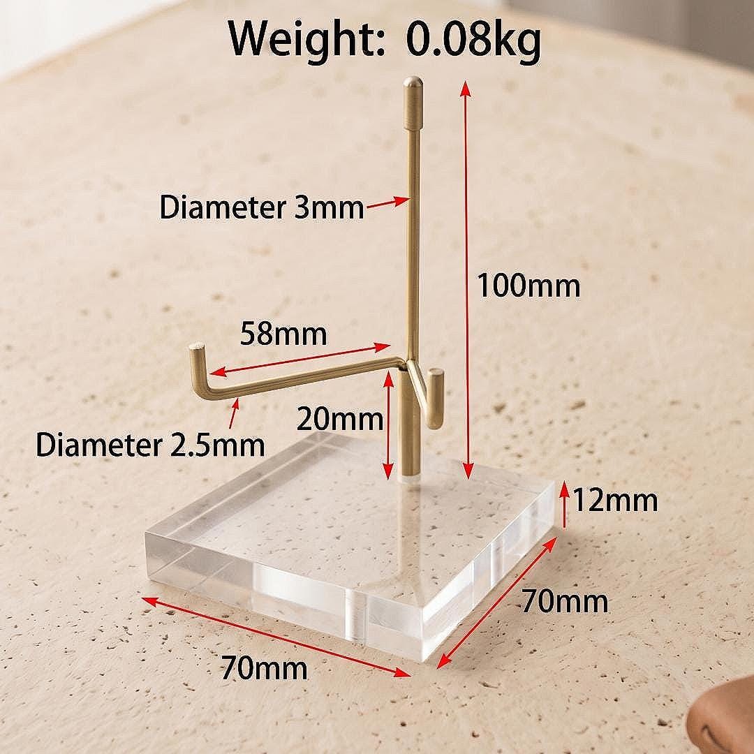 Adjustable Mineral Display Stand with Acrylic Base, Crystal Cluster Holder, Specimen Easel, Geode Slice Support, Unique Crystal Gift