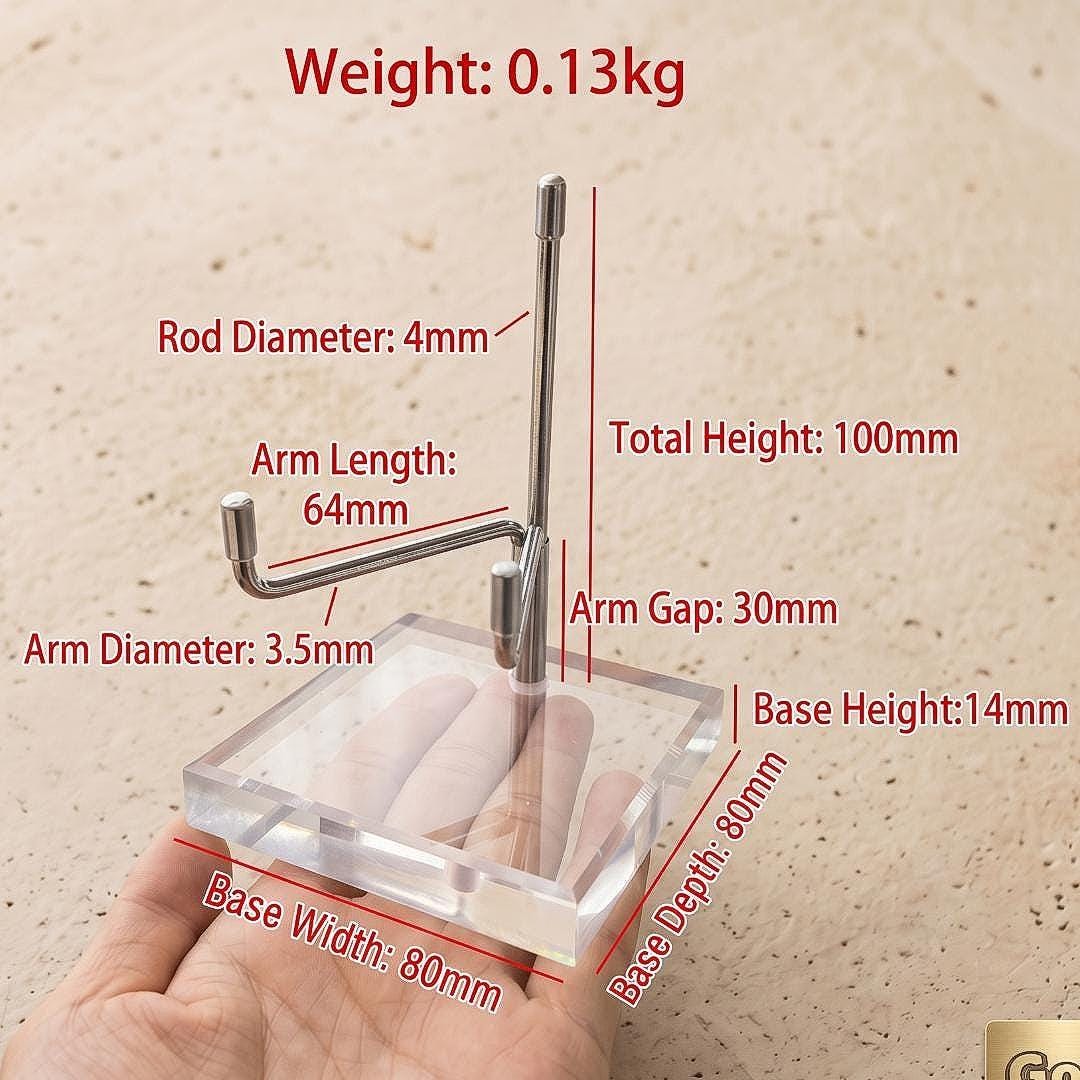 Adjustable Mineral Display Stand with Acrylic Base, Crystal Cluster Holder, Specimen Easel, Geode Slice Support, Unique Crystal Gift