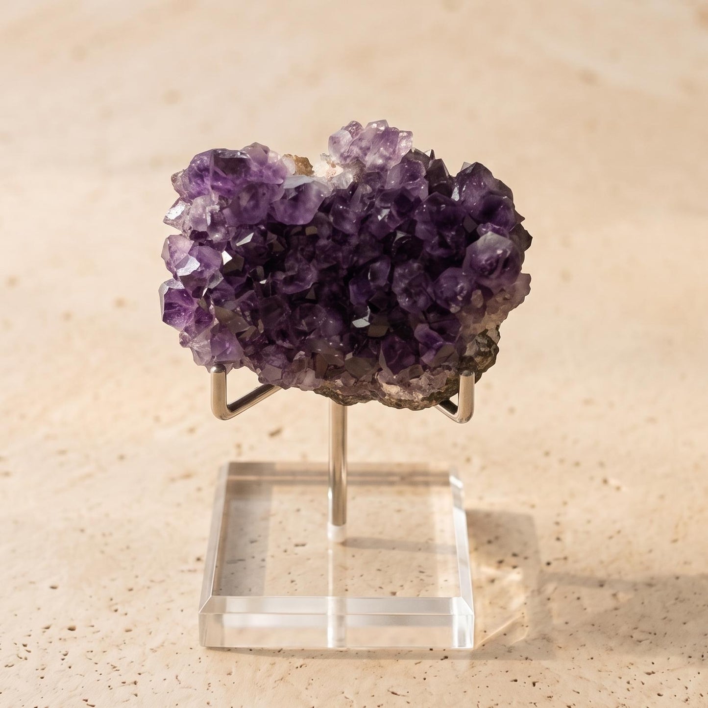 4 Prong Acrylic Crystal Display Stand, Mineral Rock Geode Specimen Holder,  Fossil Pedestal Base, Desk Decor Gift