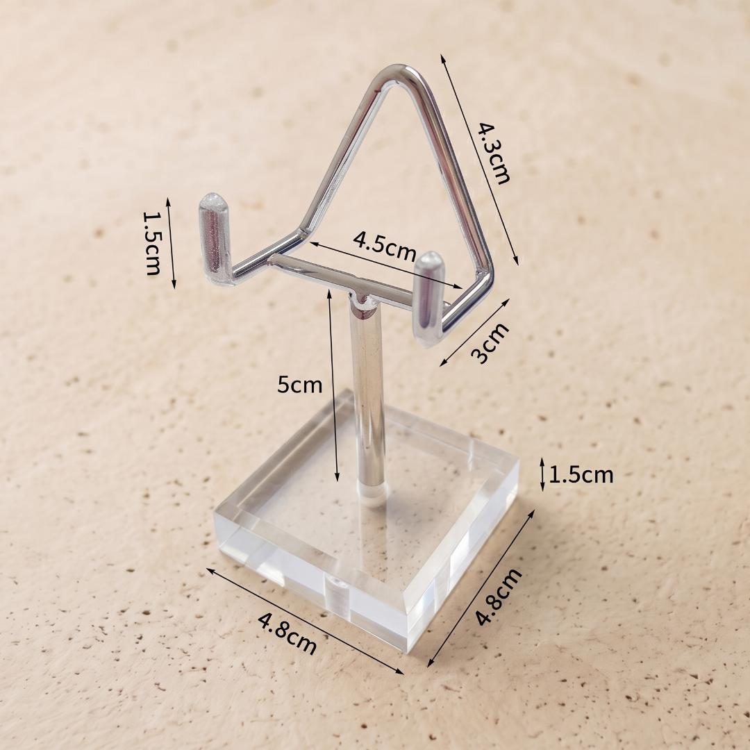 4 Prong Acrylic Crystal Display Stand, Mineral Rock Geode Specimen Holder,  Fossil Pedestal Base, Desk Decor Gift