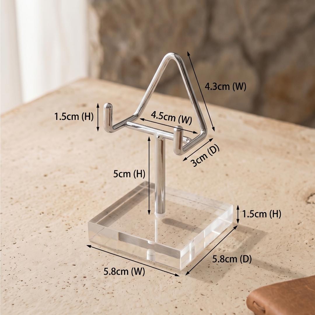 4 Prong Acrylic Crystal Display Stand, Mineral Rock Geode Specimen Holder,  Fossil Pedestal Base, Desk Decor Gift