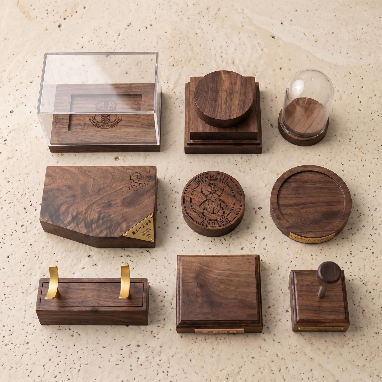 Custom Solid Wood Display Base, Walnut Handicraft Engraved Plinth, Action Figure Model Stand, Personalized Specimen Platform, Luxury Gift