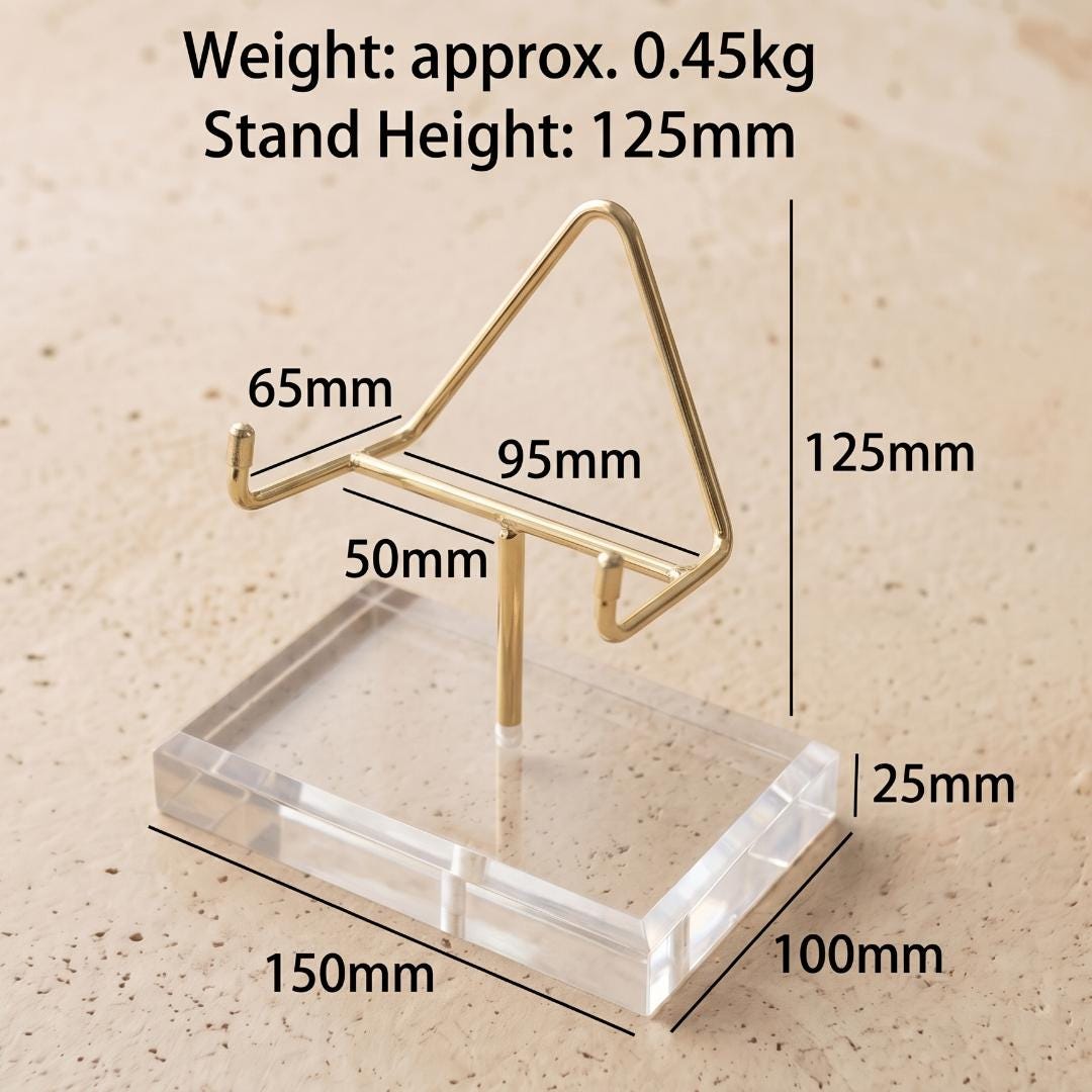 Acrylic Crystal Amethyst Stand, 4-Prong Mineral Specimen Holder for Heavy Geodes & Fossils, Clear Stone Pedestal Base, Unique Collector Gift